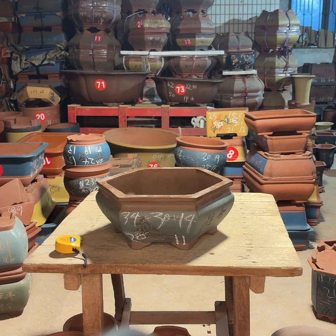 紫砂紫砂六方一个