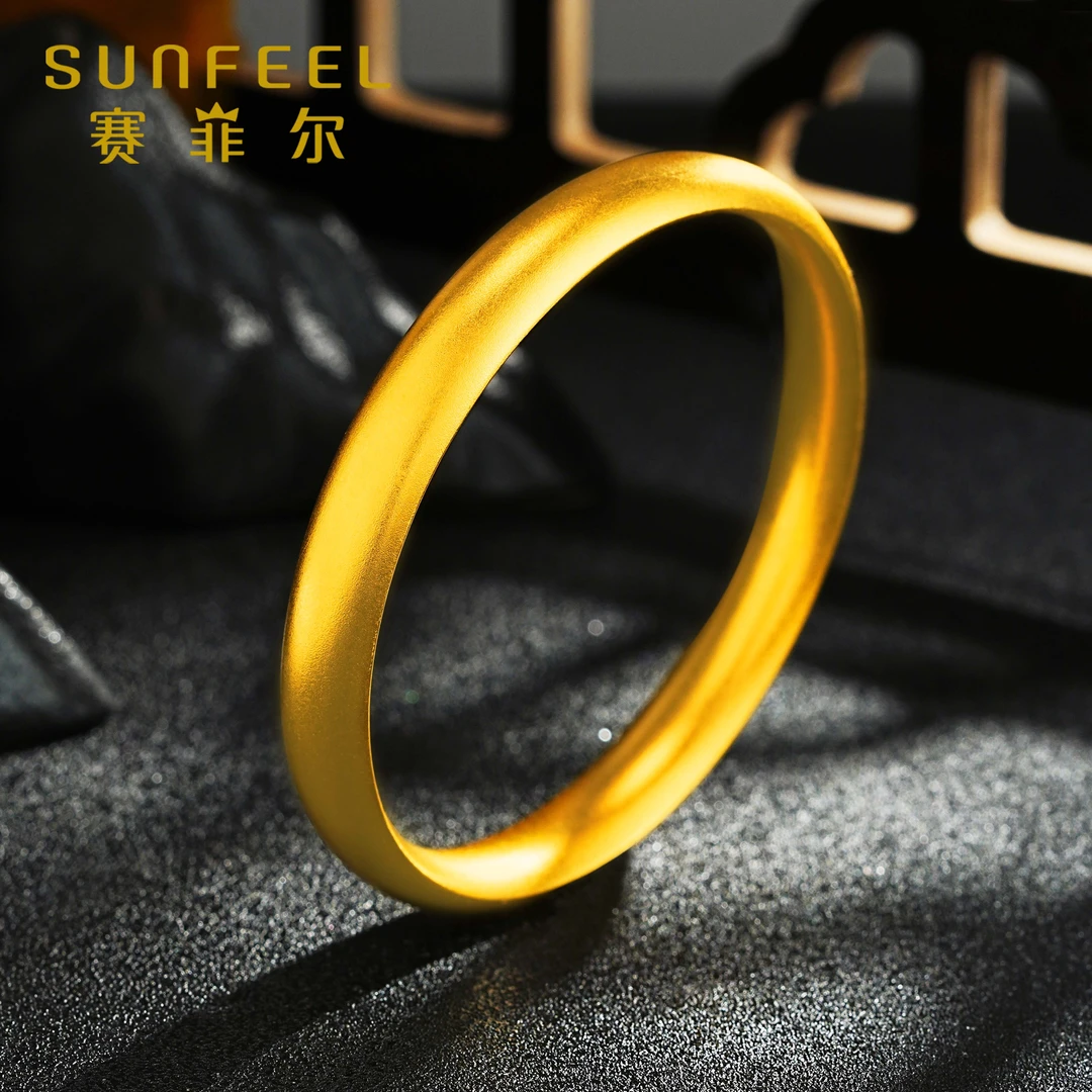 【赛菲尔】足金宽版传承泥鳅背黄金手镯30g50gHZ010702