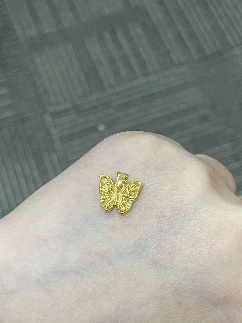 足金999金丝蝴蝶吊坠
