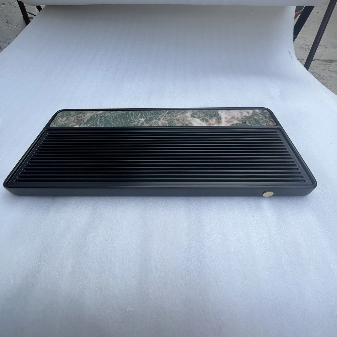 家居摆件／乌金石嵌电胶木茶盘新中式款简约时尚办公室客厅茶室