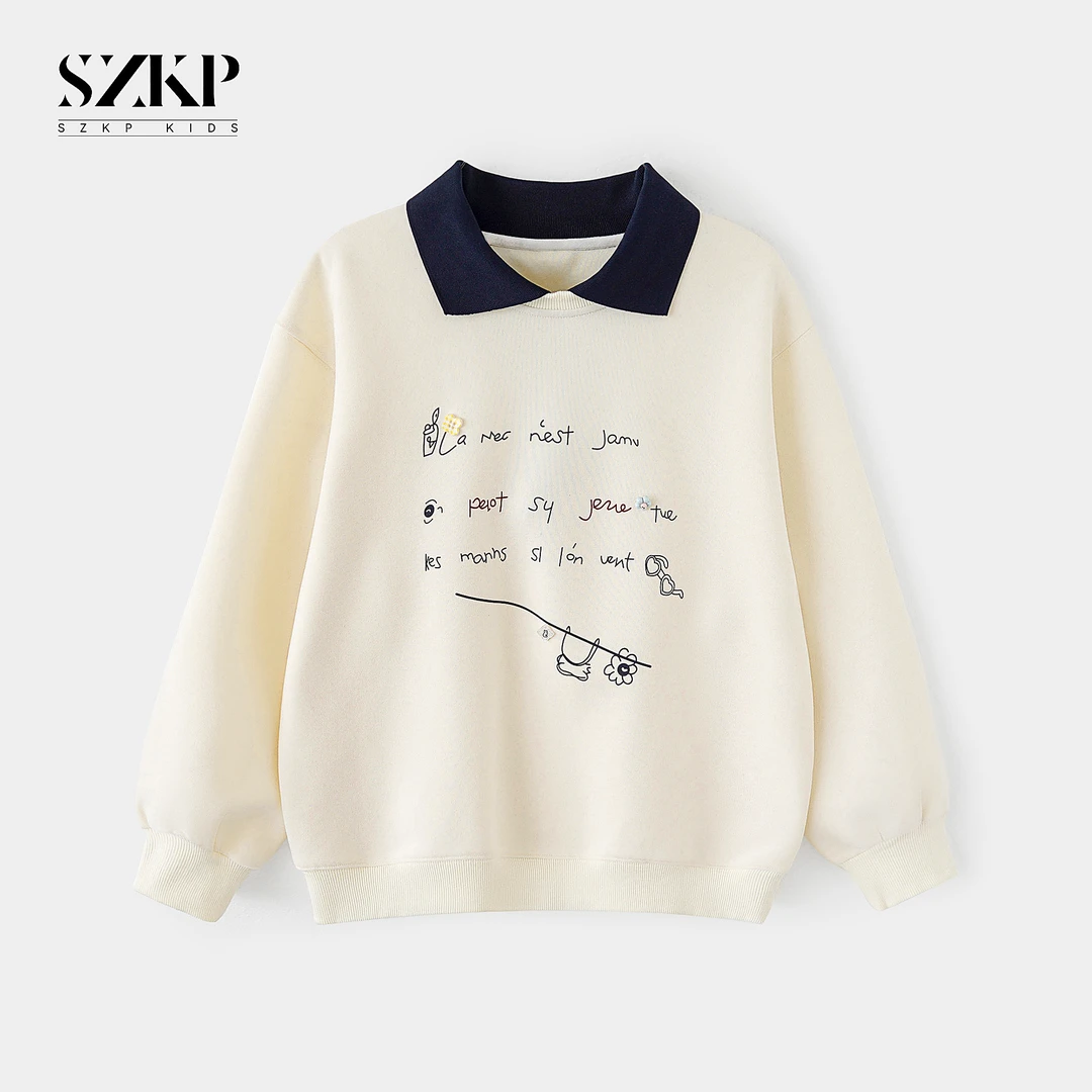 SZKP秋季新款女童简约百搭上衣中大童休闲洋气儿童卫衣BGYQ552420