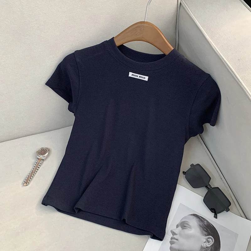 【南油子宸】字母短袖t恤女宽松显瘦百搭休闲半袖上衣女800343