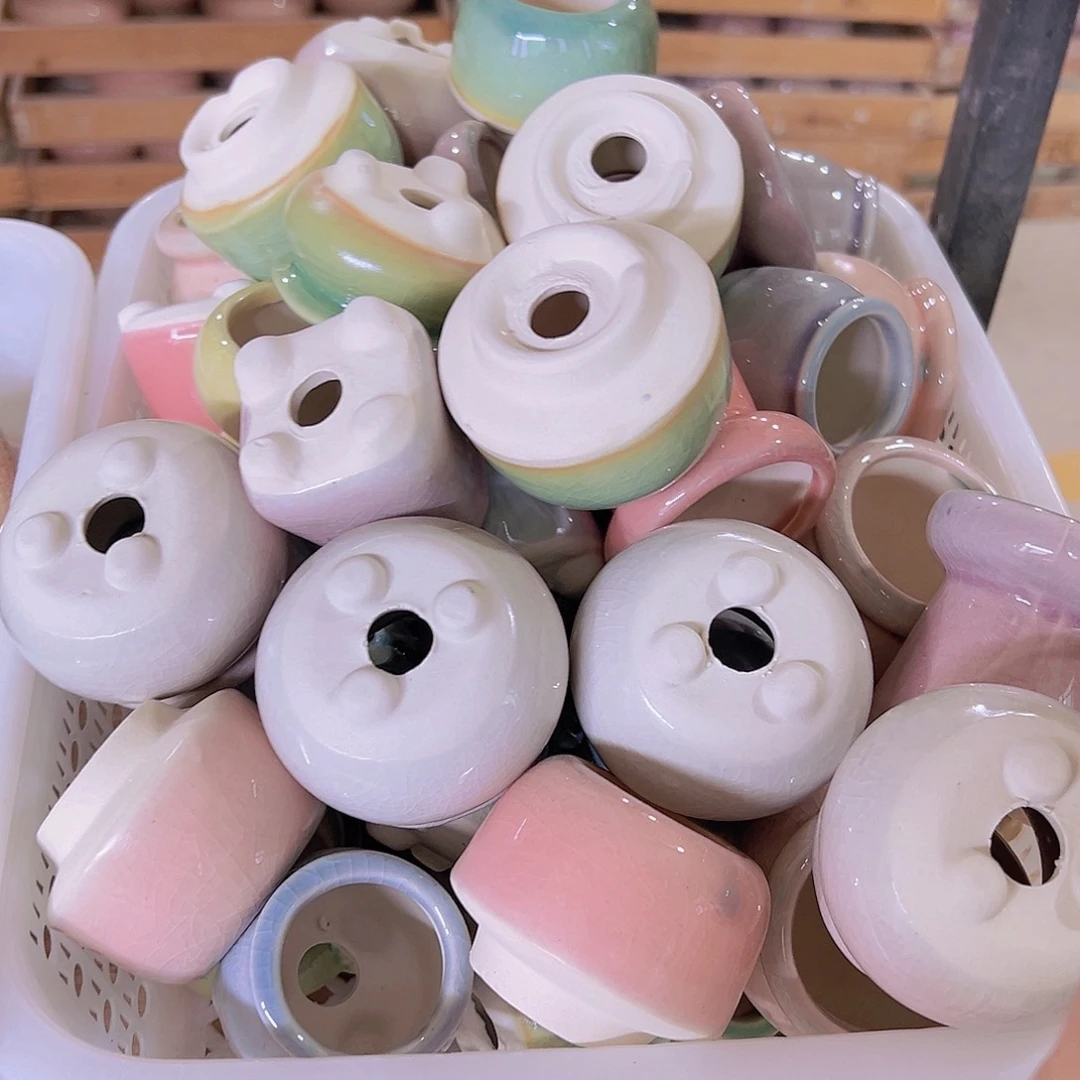 陶瓷花盆当场满12包邮随机瑕疵6个