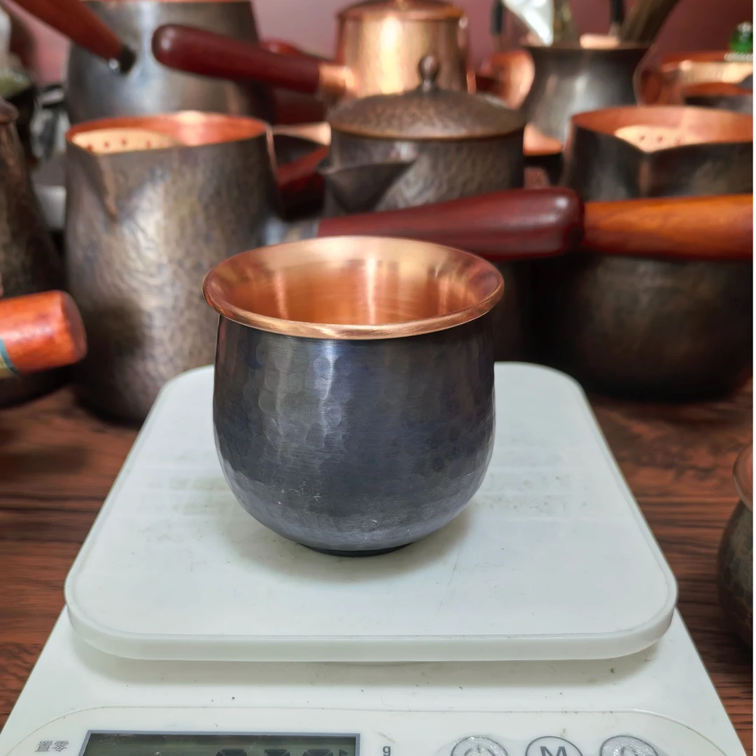 100ML纯手工锤纹紫铜双层杯