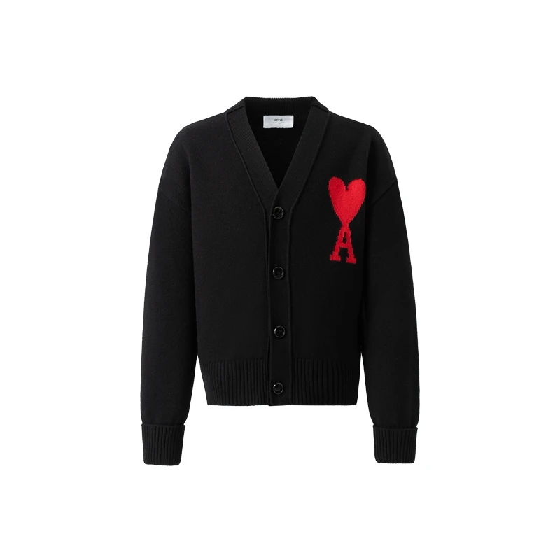 AMIPARIS 秋季男款经典款爱心款羊毛V领开衫针织衫毛衣开襟针织衫