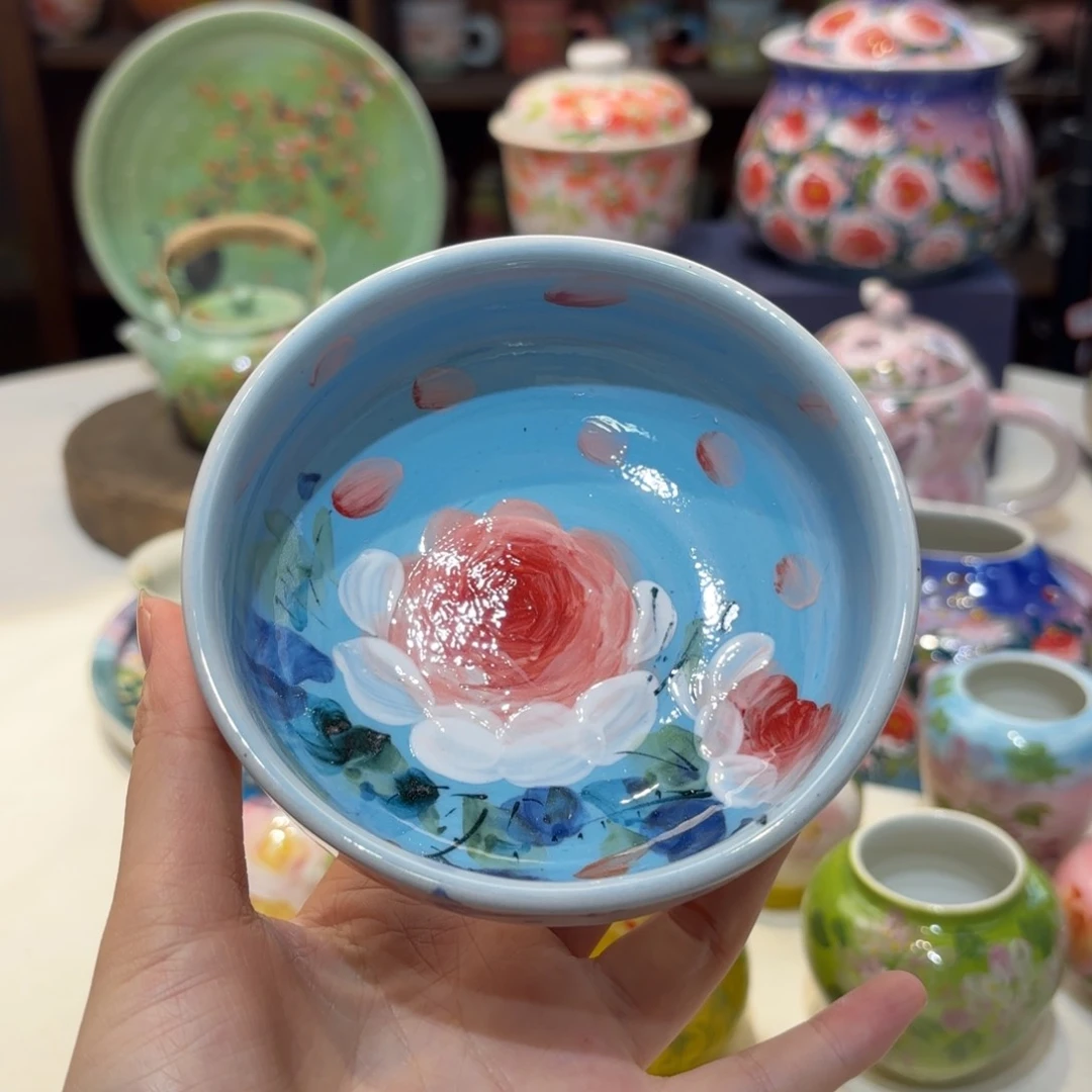 景德镇手绘高温釉下彩陶瓷茶具