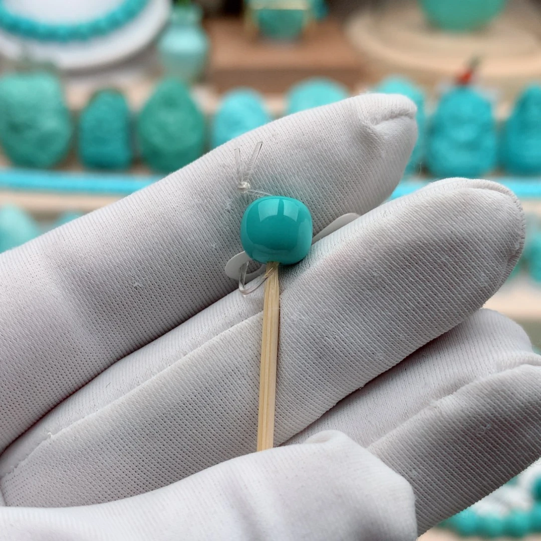 绿松石珠宝奇石未镶嵌8mm