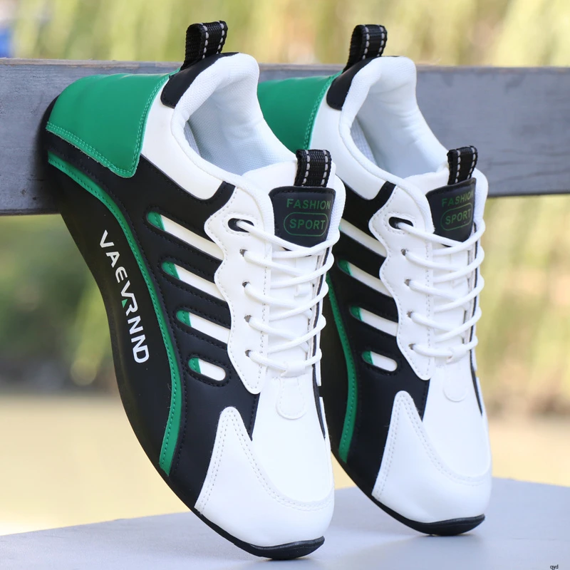 法莎尼亚男鞋男士皮面防水防滑跑步鞋潮流百搭运动休闲鞋时尚潮鞋