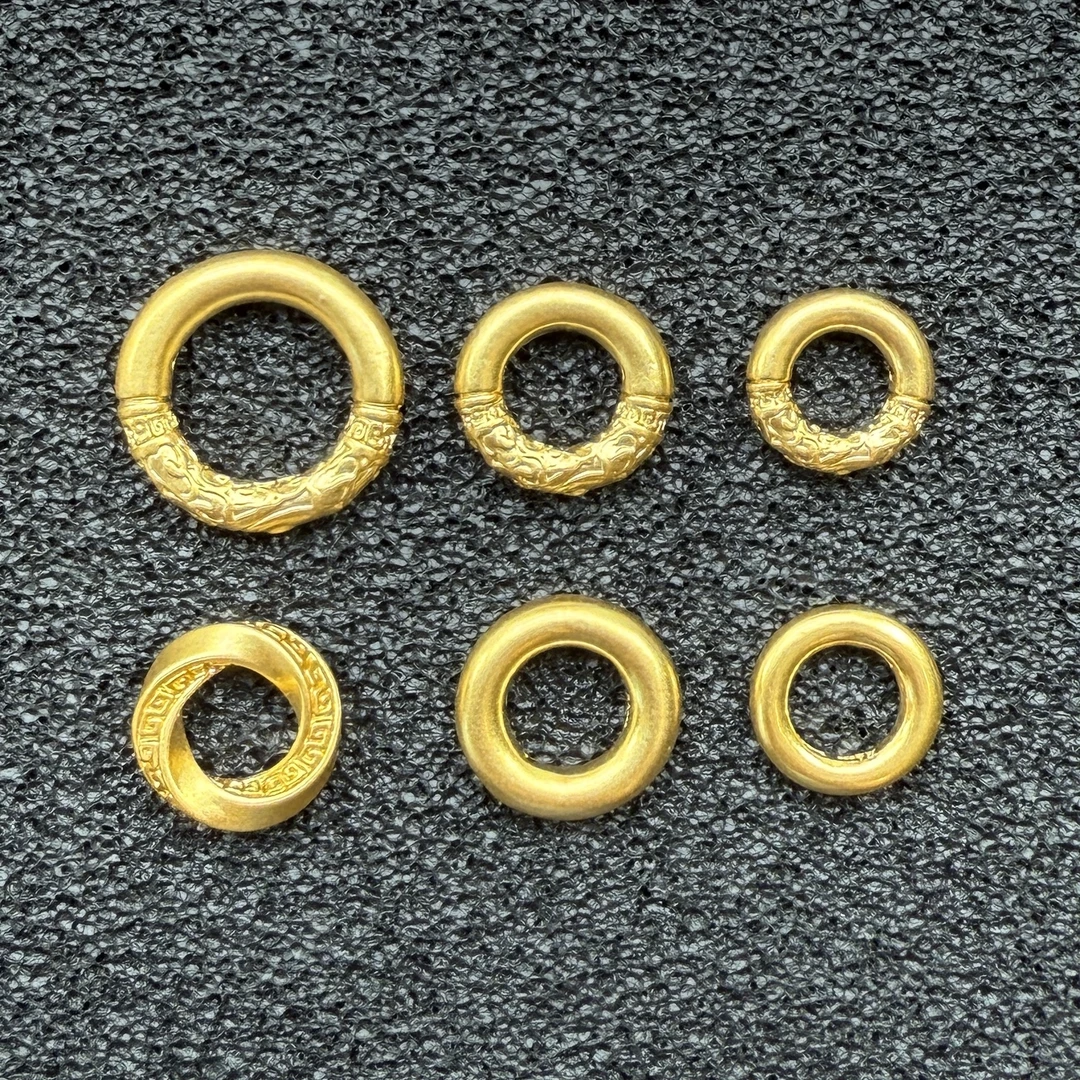 足金999 乾坤圈 莫乌斯 金箍圈 祥云圈 平安扣 跑环 卡环 CC0038