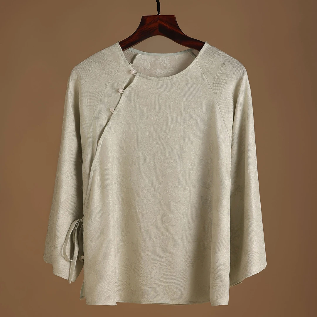 【绿色百蝶四经绞罗 】薄款新中式防晒夏季女外套古风日常服装宽松