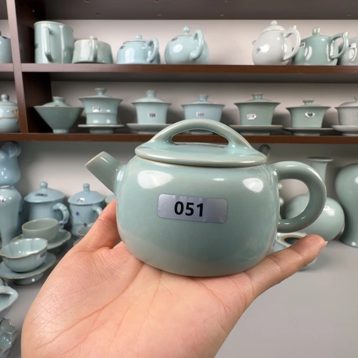 瓷片汝瓷汉瓦壶支钉烧仿古釉大瑕051不退不换