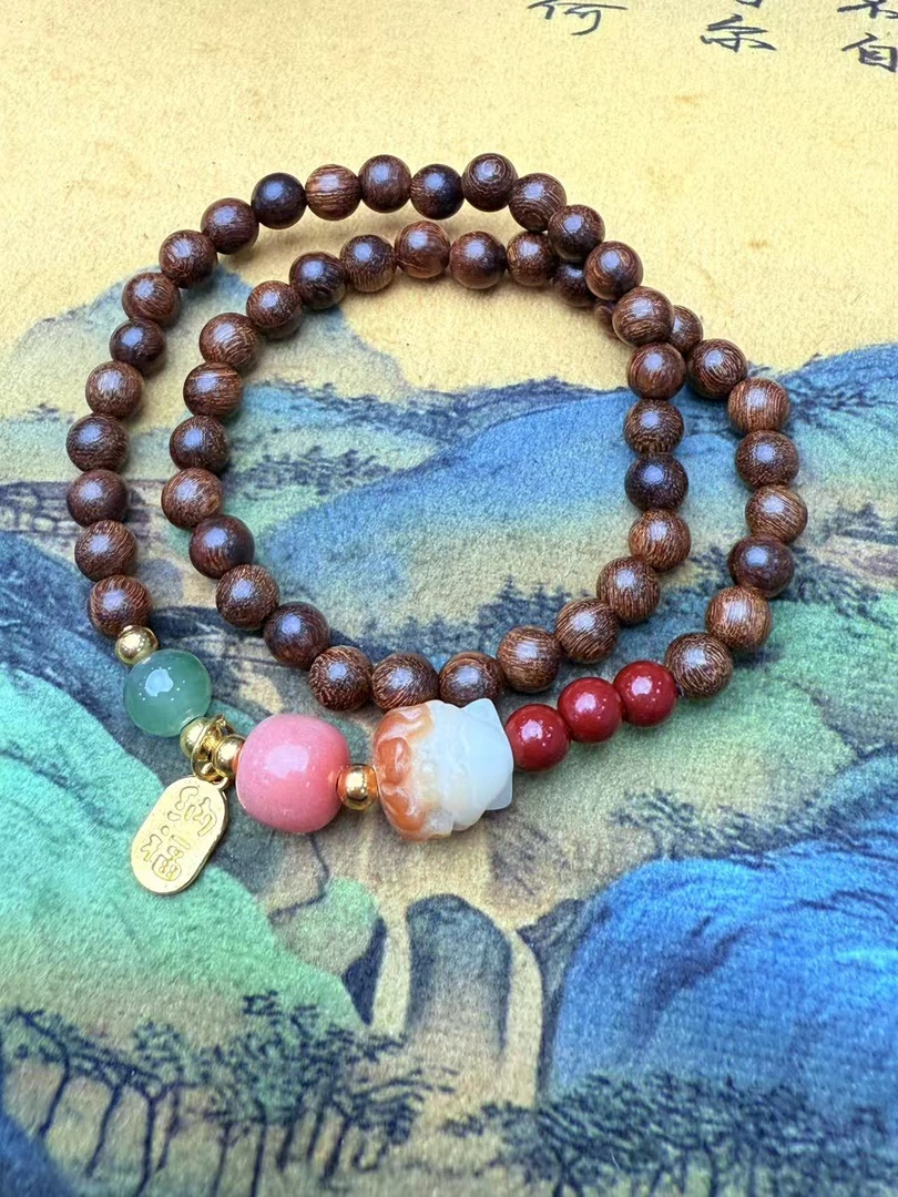 DA-1133-金丝檀双圈手串