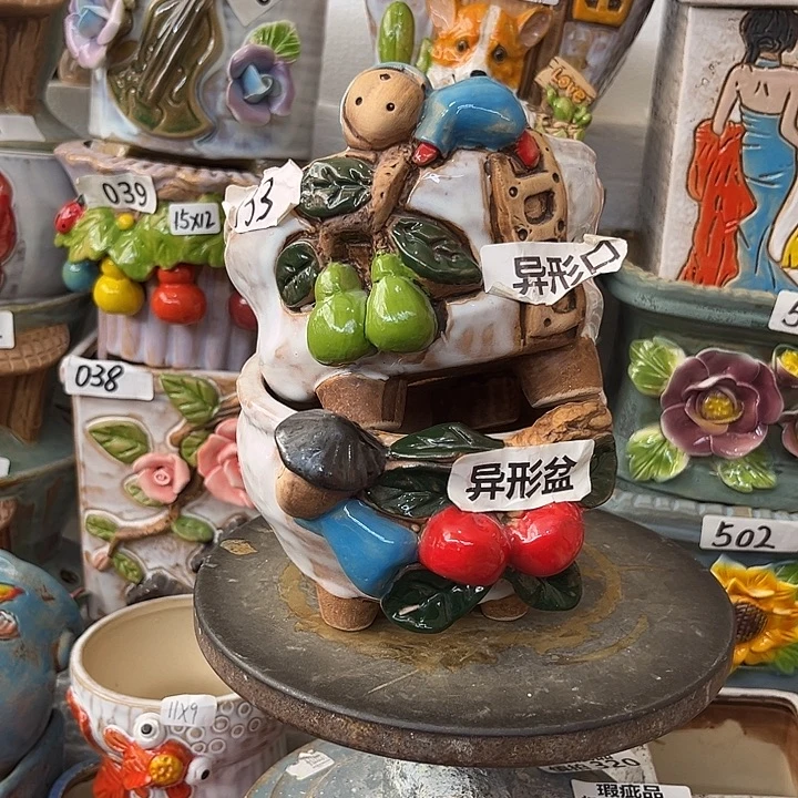 粗陶材质多肉花盆