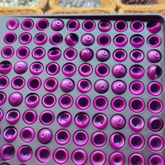 吊坠白玉菩提瑕疵12紫色碗100颗