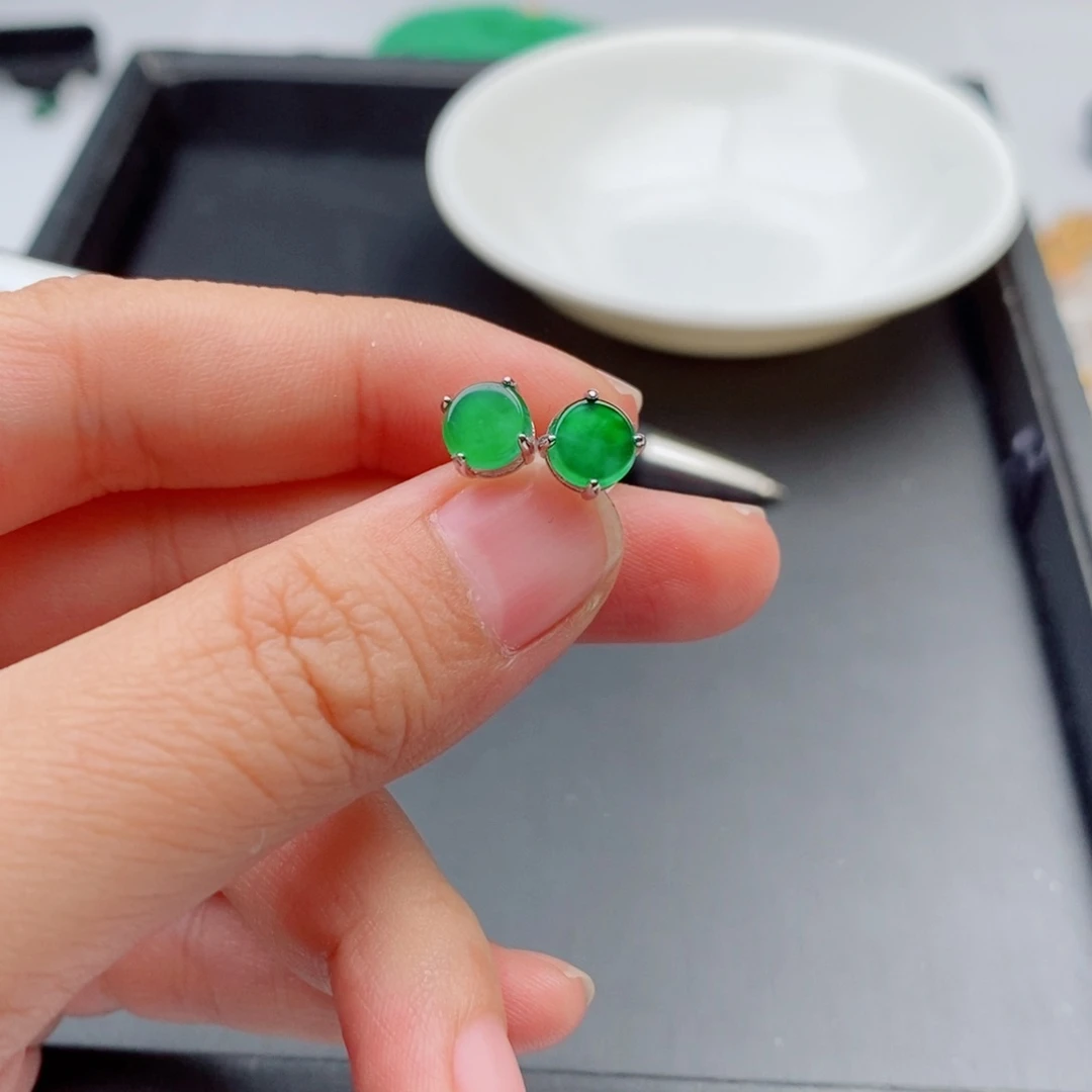 翡翠手链银S925镶嵌配饰