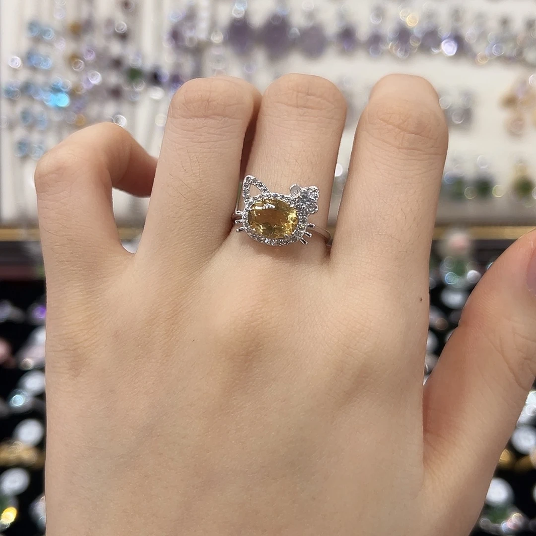 银S925镶嵌黄晶戒指