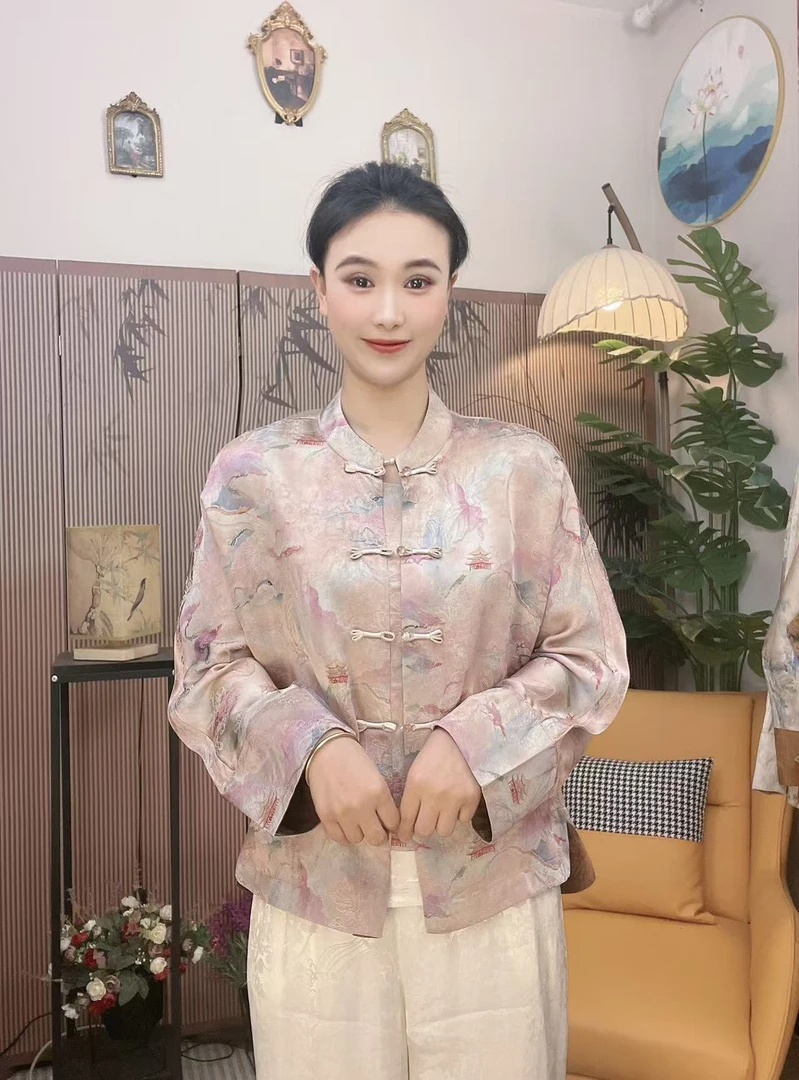 （云中亭台）早春新款新中式国风复古百搭开衫外套