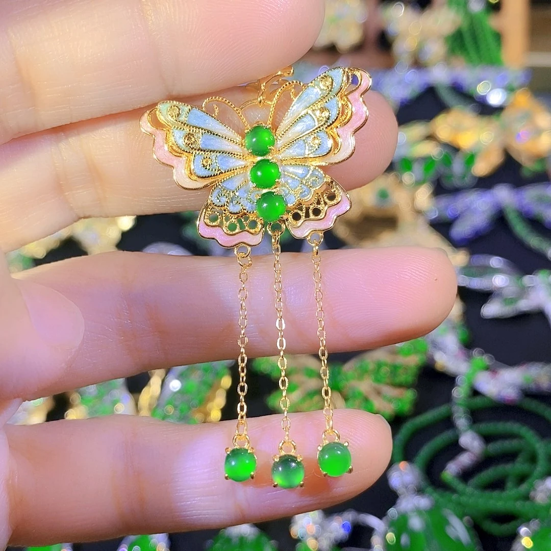 吊坠(不含链)银S925镶嵌翡翠