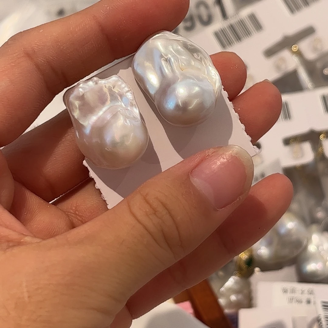 银S925镶嵌淡水珍珠耳饰