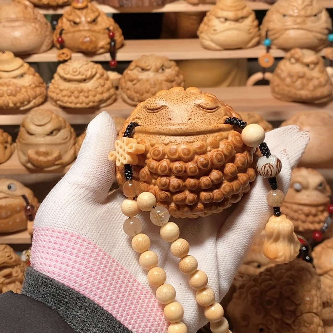 竹找****熊竹根雕金蟾竹根雕