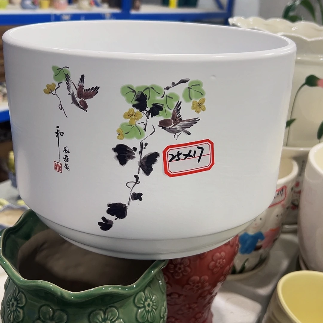 外贸尾单陶瓷花盆凑10米包邮