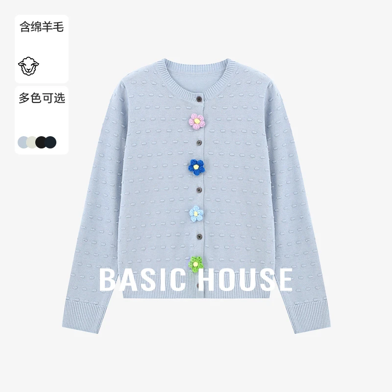 Basic House/百家好春季百搭宽松简约舒适时尚针织衫-B0625H5F722