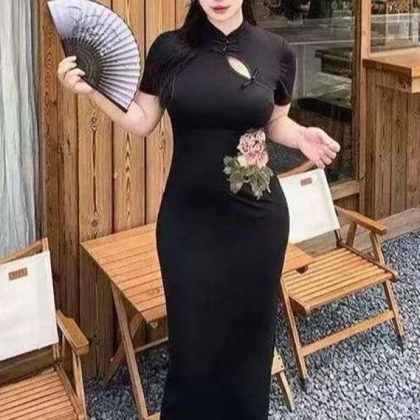 【发发推荐】【牡丹花语】复古新中式改良旗袍包臀裙8809