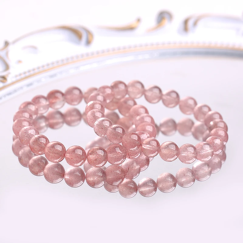 天然草莓晶手链冰种白水体透体单圈手链-多样性发其一C015