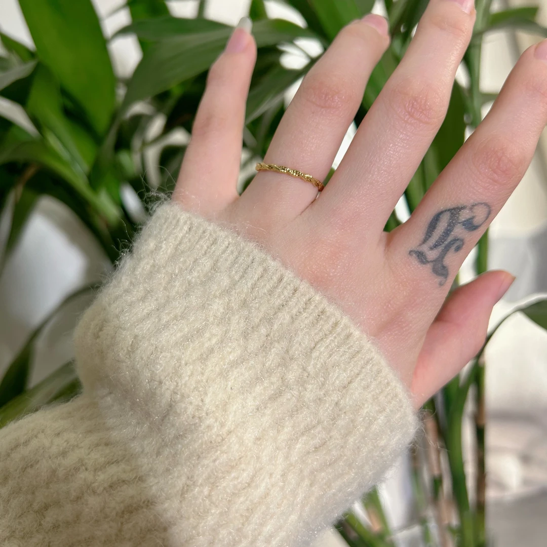 钛钢戒指 8691不掉色麻花网红简约食指环CD小众指环ins女