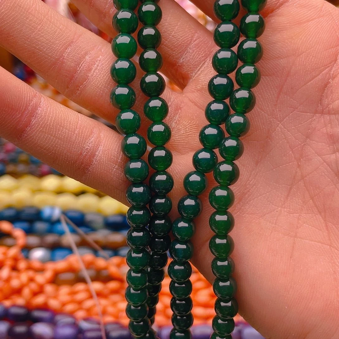 玛瑙/玉髓珠宝半成品未镶嵌绿玛瑙1条卡6高货