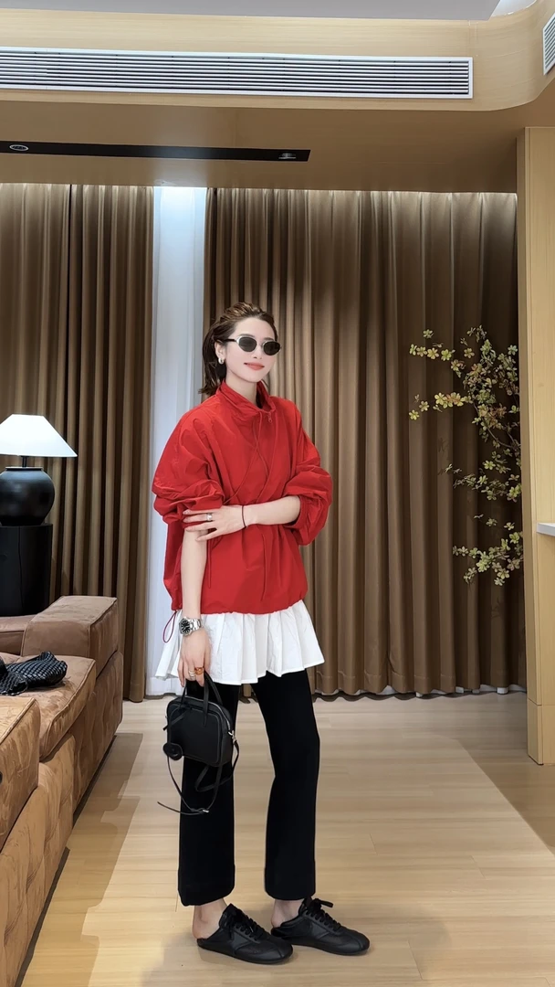 月月不吃鱼2025春款小众设计极简风百搭立领冲锋衣外套 2503C1126