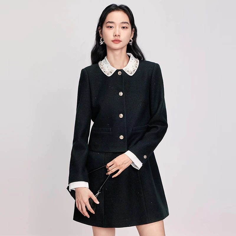 【名媛千金风】复古小礼服短外套含羊毛DOUBLOVE贝爱2025冬季新款