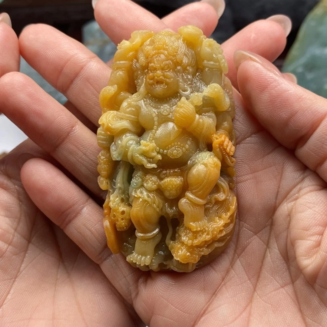 出***苗定制翡翠未镶嵌大黑天k