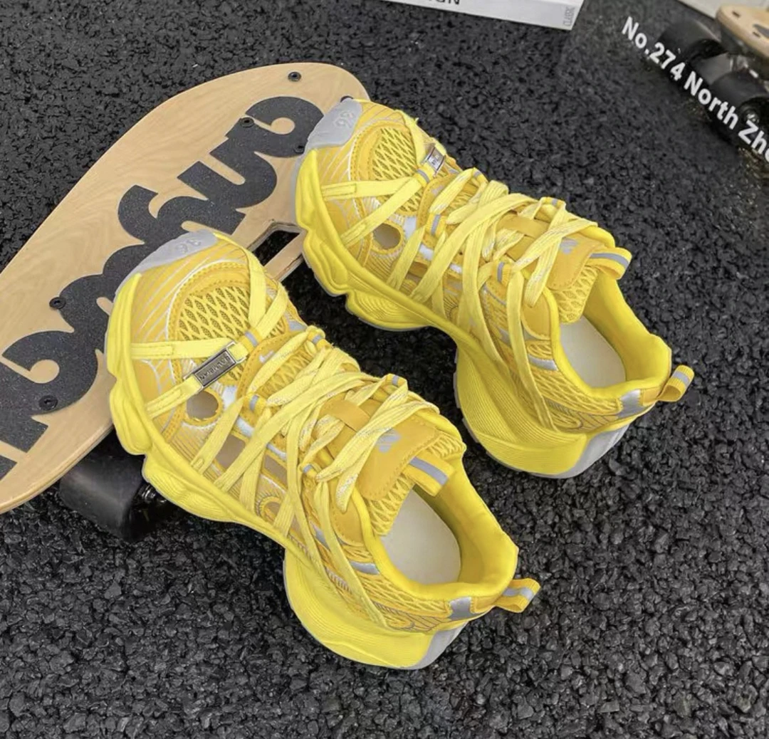 嘉嘉推荐#2028【镂空厚底老爹鞋】高级感交叉绑带