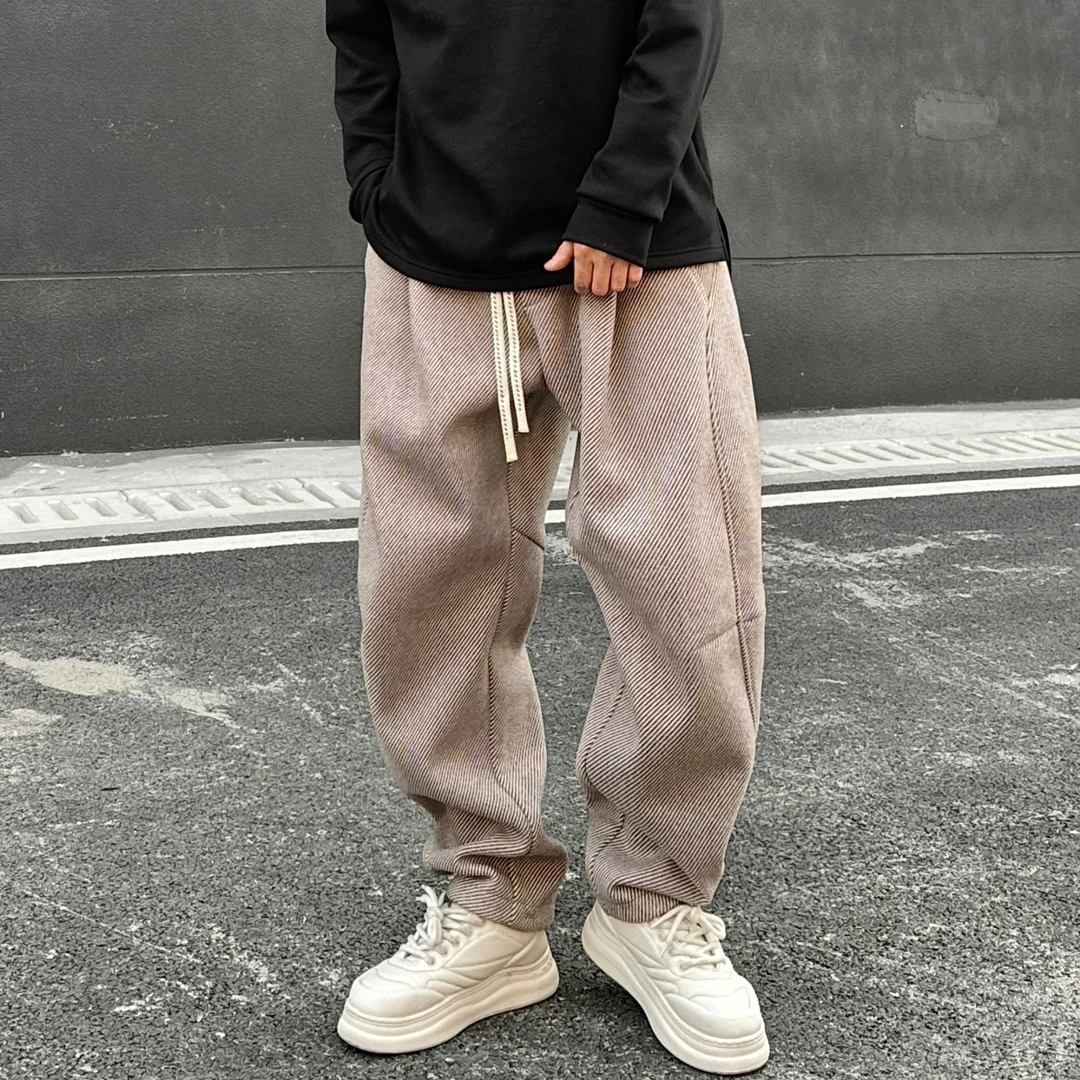 到位男装秋冬加绒加厚款时尚经典百搭编织感加厚休闲裤K082