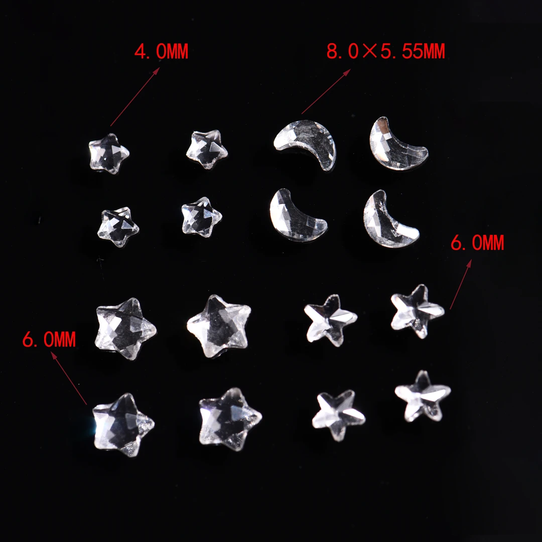 正品施华昇钻2754五角星胖五角星美甲钻平底钻水晶饰品日系彩色