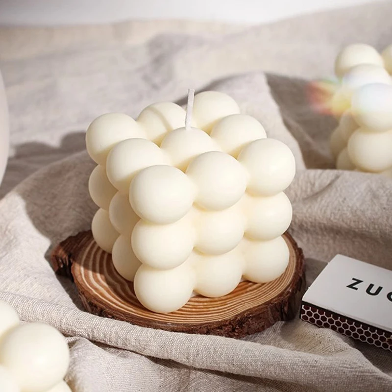 ins风创意魔方香薰蜡烛 工厂批发家居简约伴手礼泡泡造型蜡烛摆件