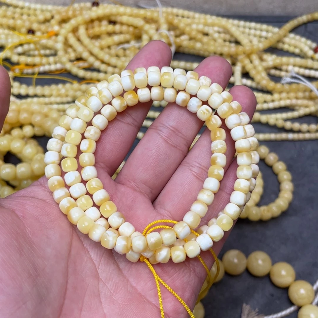 蜜蜡裸石未镶嵌蜜蜡佛珠6.5mm