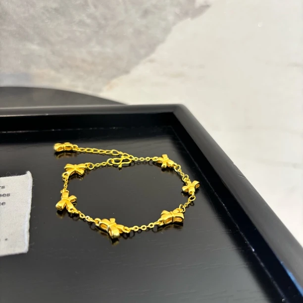 铜合金手链 多个黄蝴蝶结手链SL1973