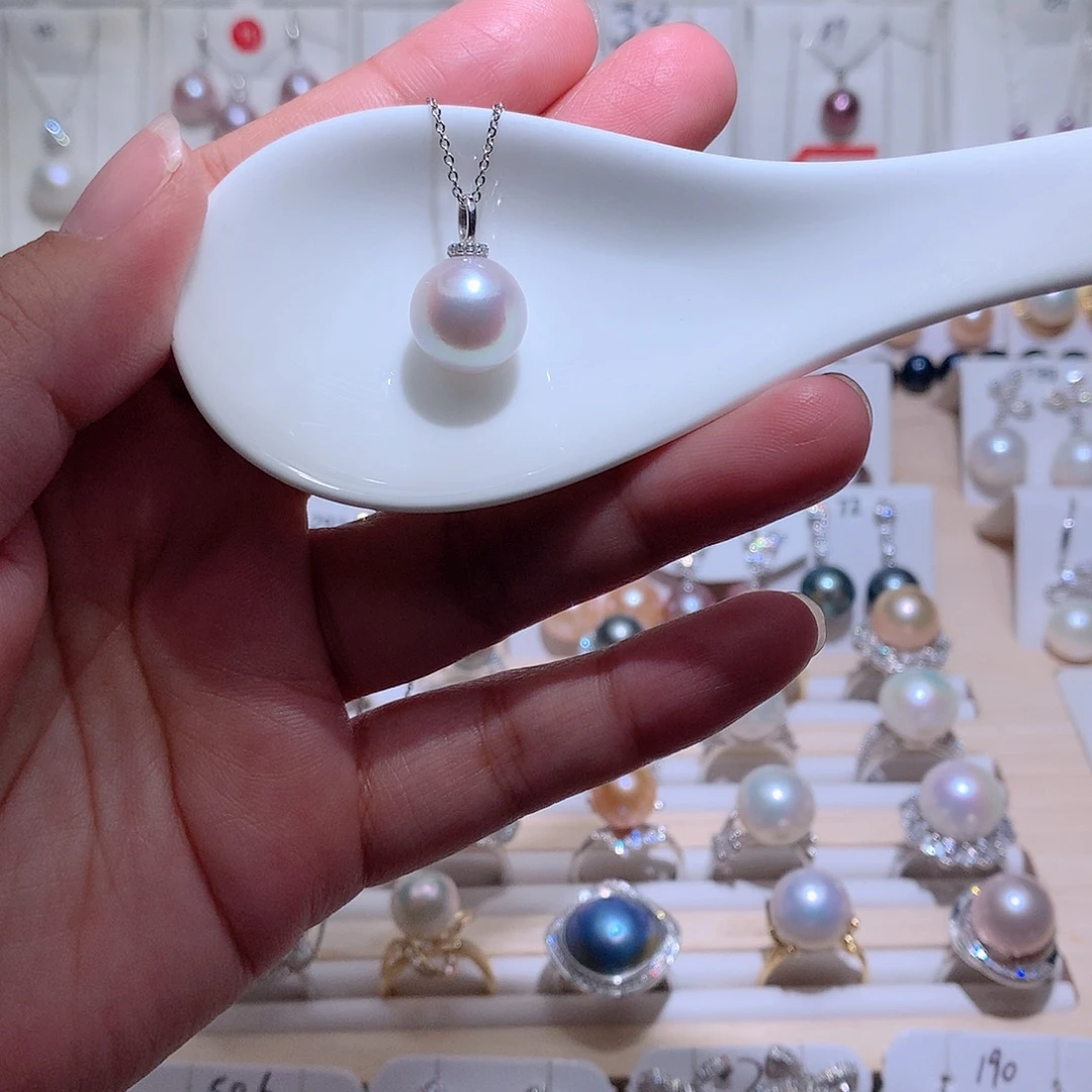 银S925镶嵌吊坠(赠链)淡水珍珠CC12.2mm