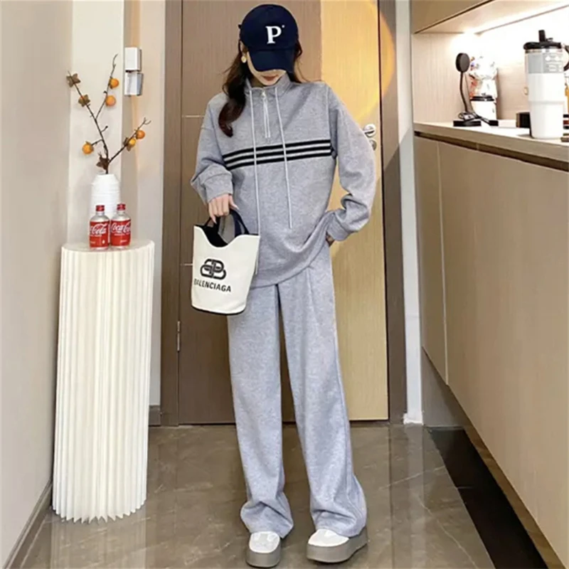 2025春季新款洋气时尚小众设计两件套女纯色百搭通勤运动风两件套