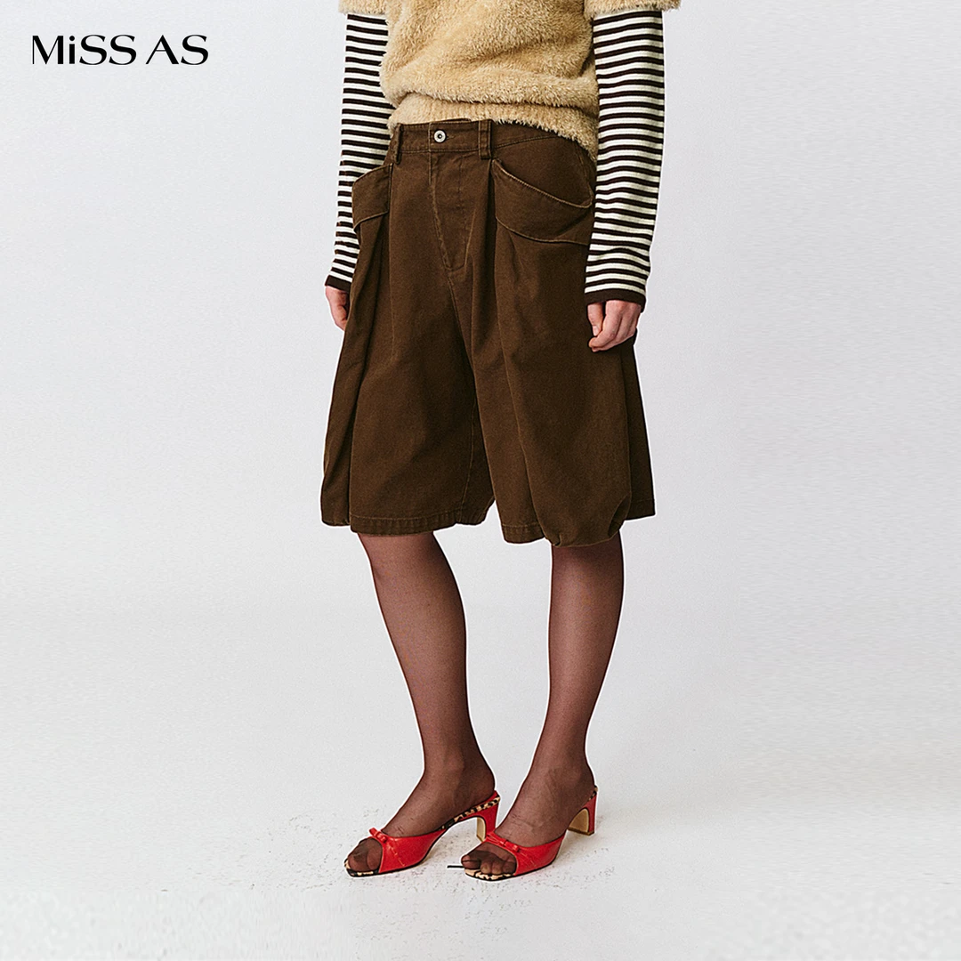 【FORDARE】焦糖咖工装大口袋花苞中裤25早秋MISSAS买手店