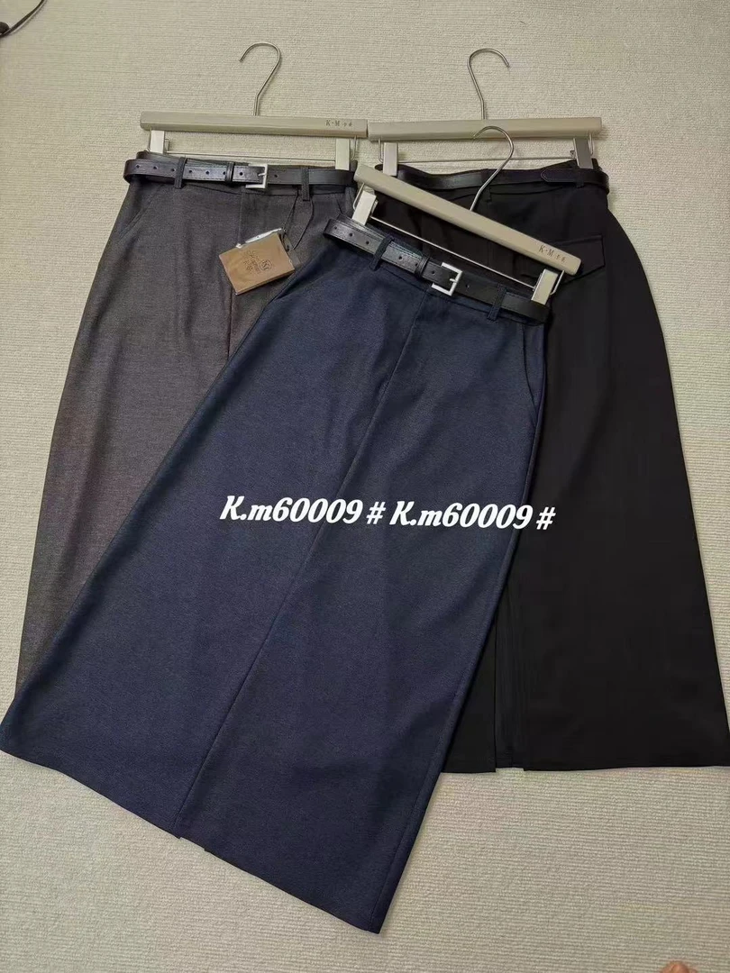 (新疆发货)60009早春款高腰显瘦通勤气质直筒半身裙简约百搭长裙