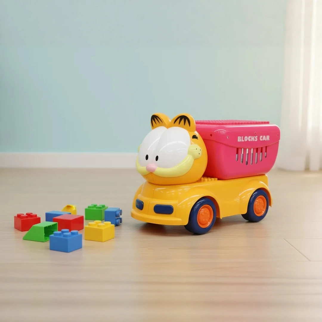 漫先生加菲猫积木车积木124pcs儿童早教益智拼装 9601