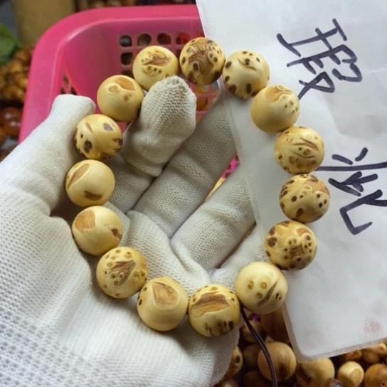 柏木（崖柏）手串/手链瑕疵1.5双面爆满云朵瘤疤