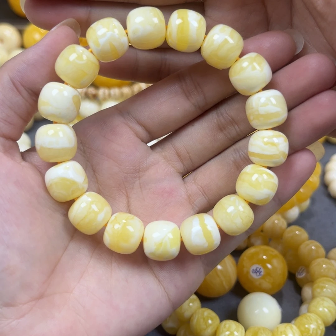 琥珀未镶嵌手串同料老邢手串13mm