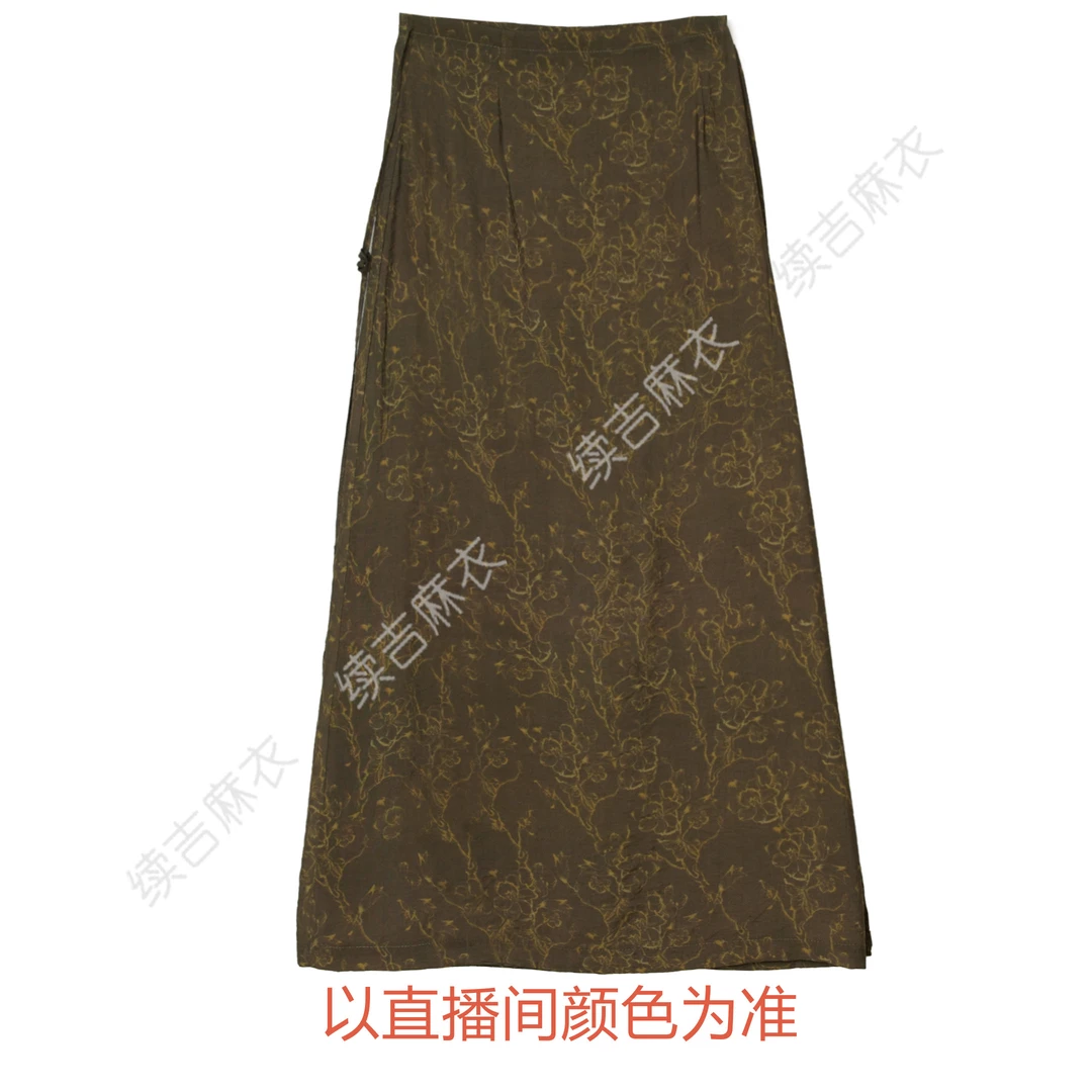 续吉麻衣25-425【森屿时光】气质休闲复古国风女士中式裹裙