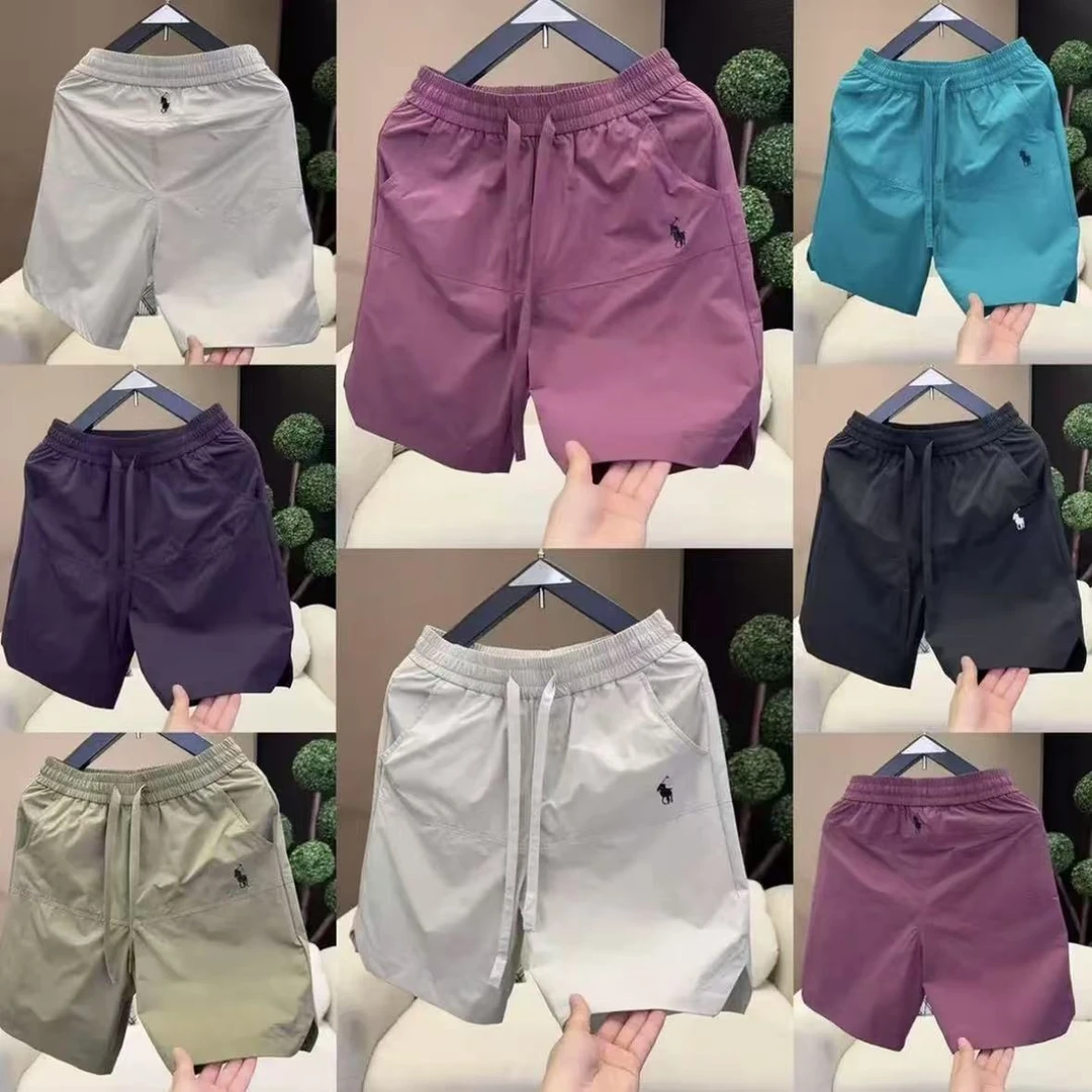 2025年夏季男款薄款速干透气五分裤打孔休闲宽松百搭简约刺绣短裤