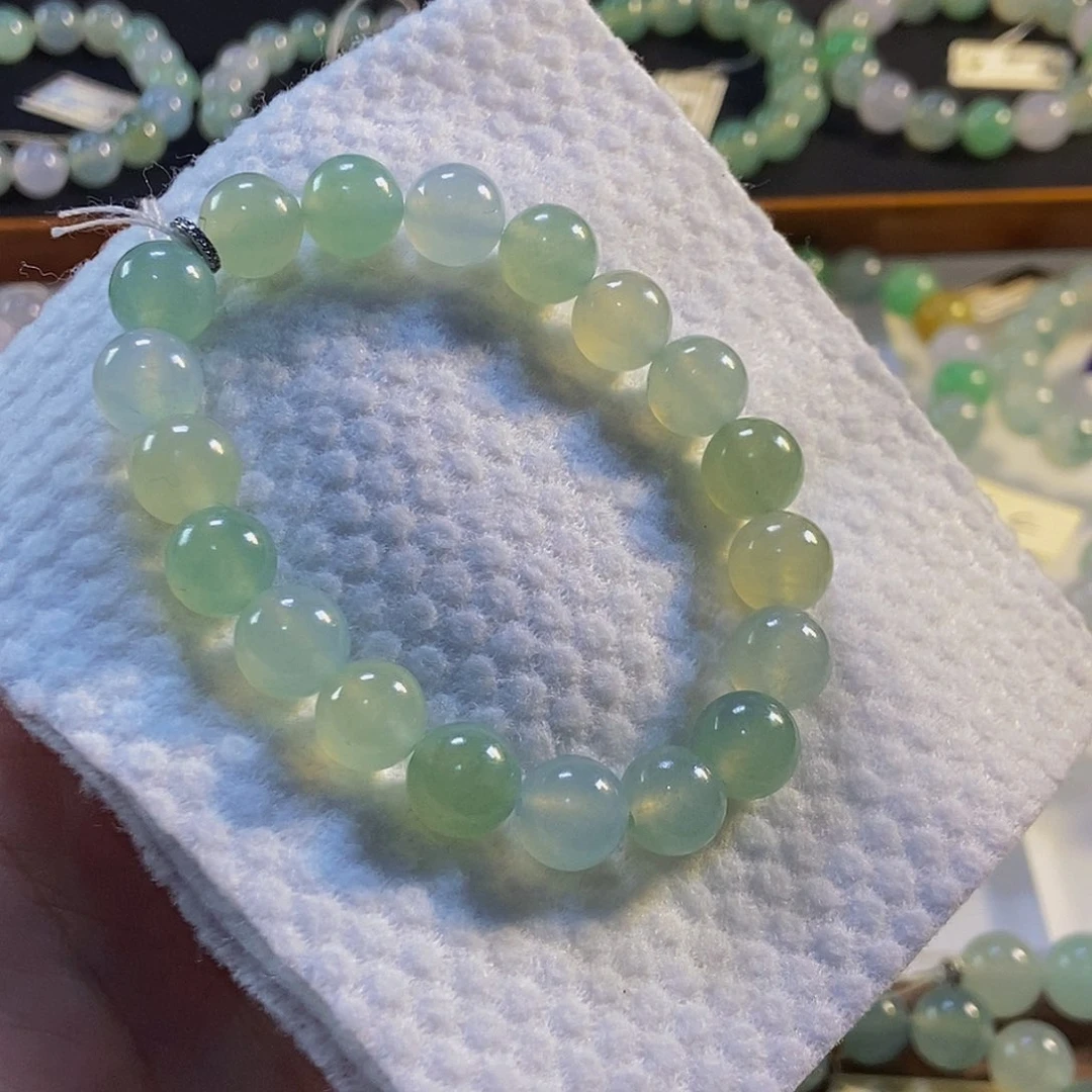 定制翡翠未镶嵌翡翠手串卡9.8