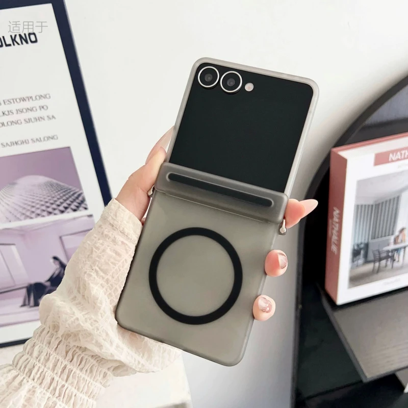 新款适用三星Galaxy ZFlip7折叠手机壳zflip7磨砂中轴磁吸保护壳